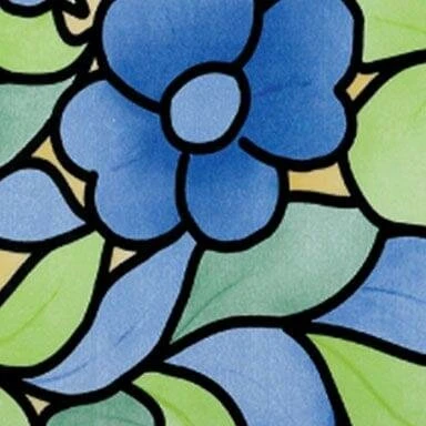 Raamfolie Bloemen Blauw (45cm)