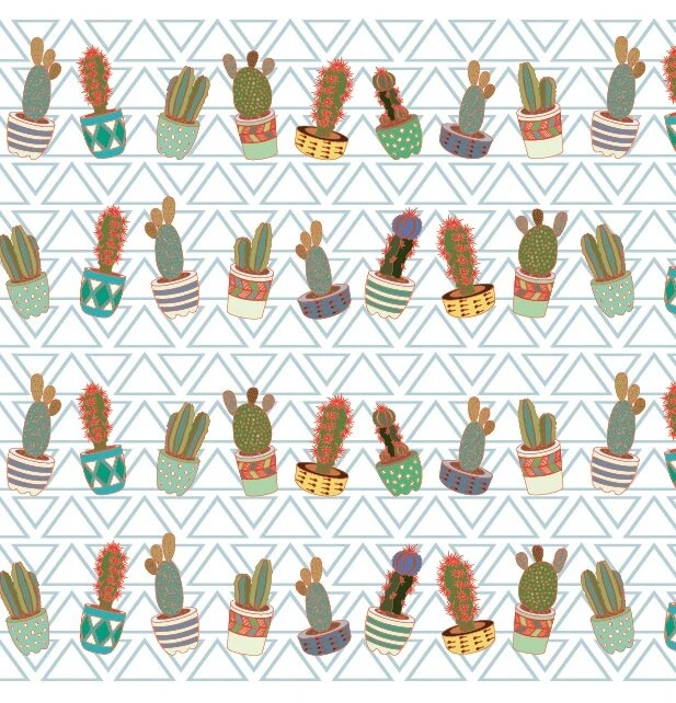 Statisch Raamfolie Cactus Groen/blauw (46cm)