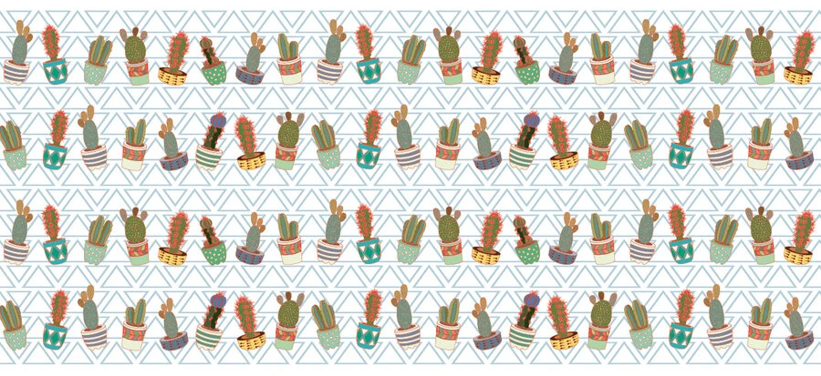 Statisch Raamfolie Cactus Groen/blauw (46cm) - Afbeelding 2