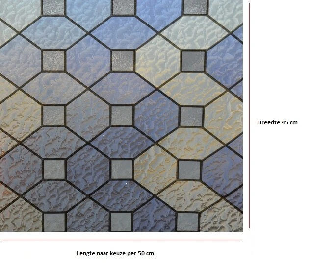 Statisch Raamfolie Glas In Lood Paars/blauw/fluoriet (45cm) - Afbeelding 2